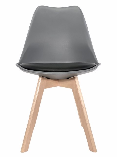 Krzesło skandynawskie MONZA DARK GREY - Black PU