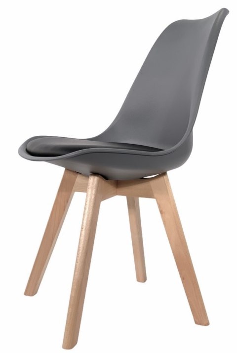 Krzesło skandynawskie MONZA DARK GREY - Black PU