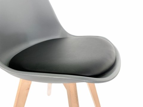 Krzesło skandynawskie MONZA DARK GREY - Black PU