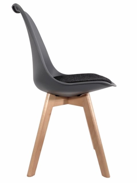Krzesło skandynawskie MONZA DARK GREY Pro - Black Fabric V