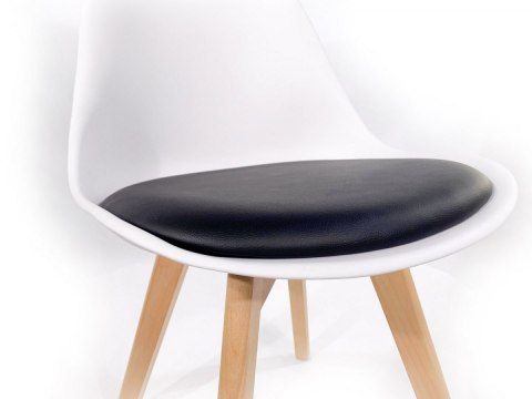 Krzesło skandynawskie MONZA WHITE - BLACK PU