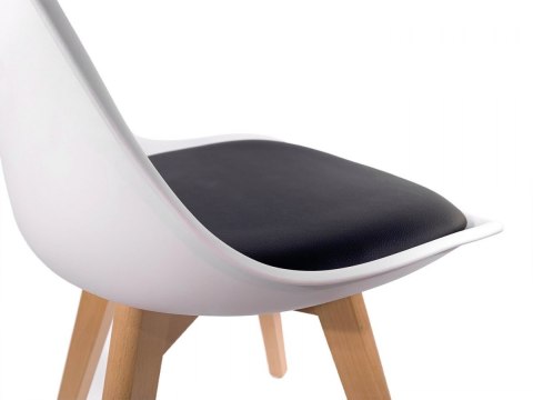 Krzesło skandynawskie MONZA WHITE - BLACK PU