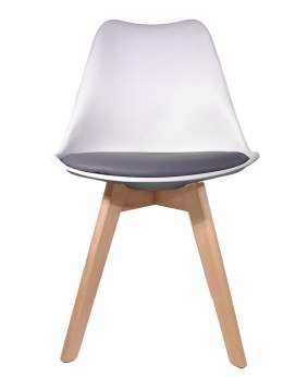 Krzesło skandynawskie MONZA WHITE - GREY PU