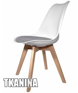 Krzesło skandynawskie MONZA WHITE Pro - Grey Fabric V