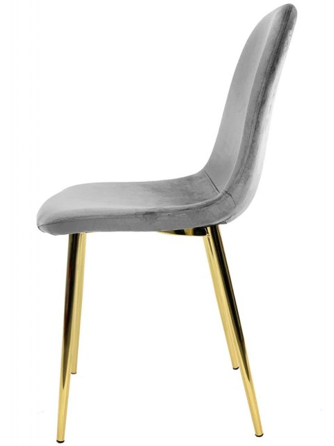 Krzesło tapicerowane GIULIA VELVET GREY GOLD