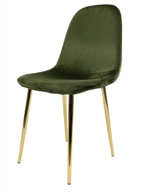 Krzesło tapicerowane GIULIA VELVET KHAKI GOLD