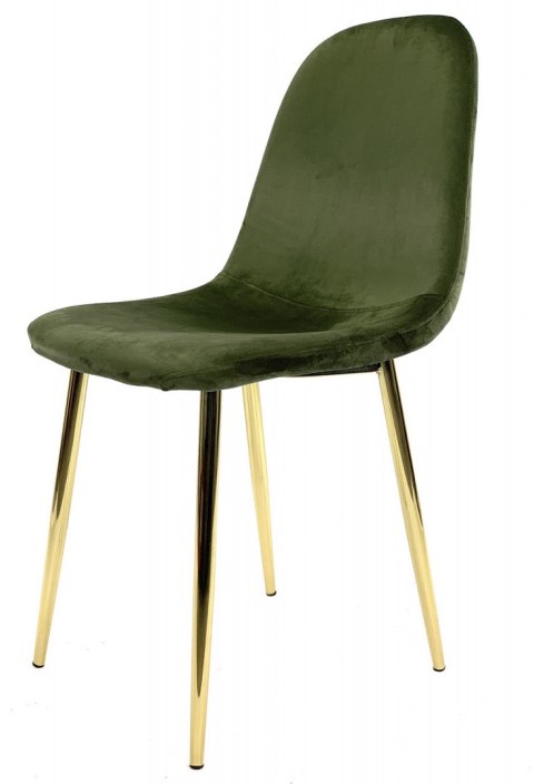 Krzesło tapicerowane GIULIA VELVET KHAKI GOLD