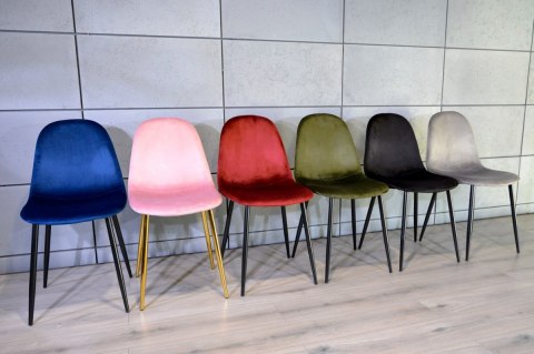 Krzesło tapicerowane GIULIA VELVET KHAKI GOLD