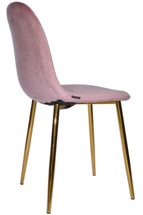Krzesło tapicerowane GIULIA VELVET PINK GOLD