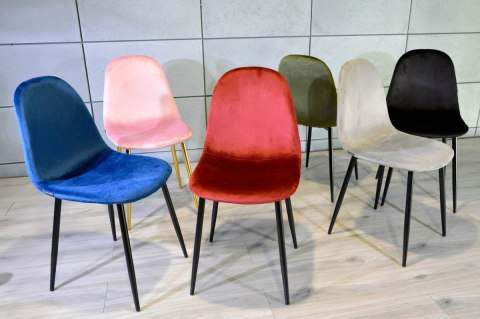 Krzesło tapicerowane GIULIA VELVET PINK GOLD