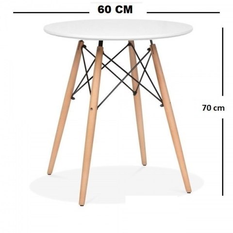 Stół skandynawski okrągły STELLA BIANCO 60 II GATUNEK