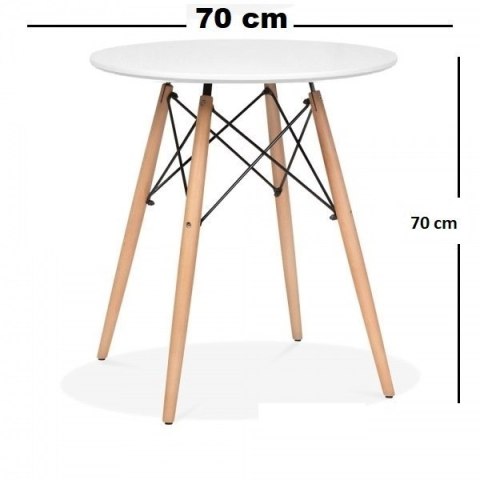 Stół skandynawski okrągły STELLA BIANCO 70 - II GATUNEK
