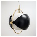 Lampa wisząca Gumis 40cm czarno - biało złota kula szklana ruchome boki v11450