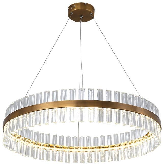 MONAKO piękny złoty żyrandol LED z kryształami Ø60 cm
