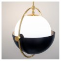 Lampa wisząca Gumis 40cm czarno - biało złota kula szklana ruchome boki v11450
