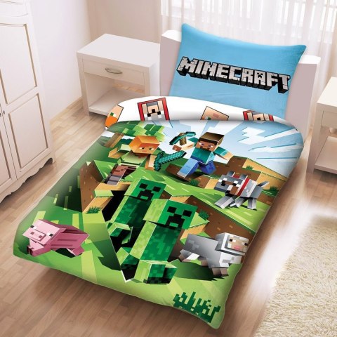 Pościel bawełna 160x200+1p70x80 Minecraft Creative