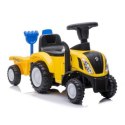 Jeździk traktor z przyczepą new holland żółty