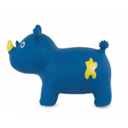 Skoczek gumowy nosorożec - niebieski