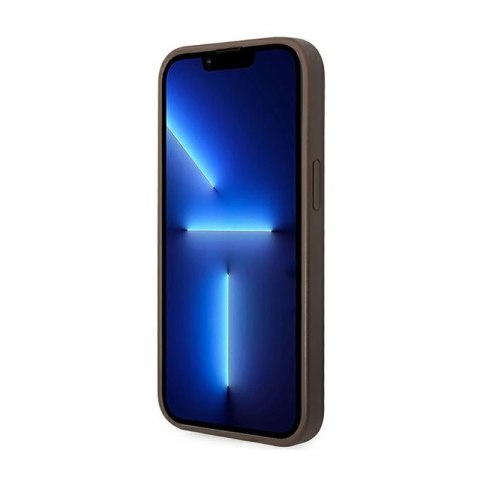 Guess 4G Bottom Stripe Metal Logo Collection - Etui iPhone 14 (brązowy)