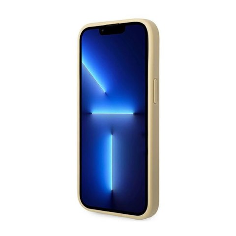 Guess Glitter Flakes Metal Logo Case - Etui iPhone 14 Plus (złoty)