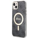 Guess Bundle Pack MagSafe 4G - Zestaw etui + ładowarka MagSafe iPhone 14 (czarny/złoty)