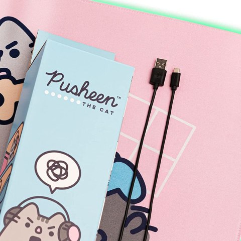 Pusheen - Mata gamingowa / na biurko LED XXL