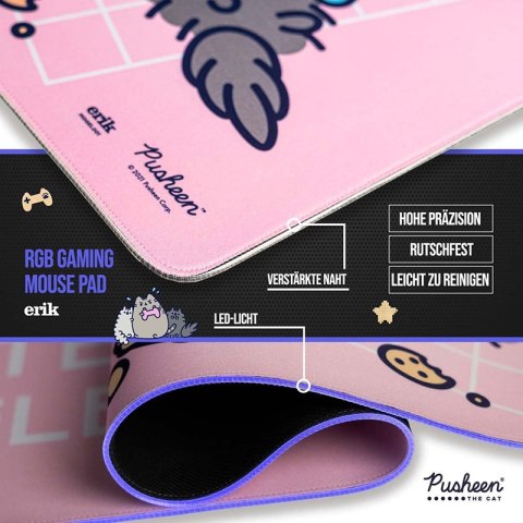Pusheen - Mata gamingowa / na biurko LED XXL