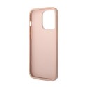 Guess Saffiano Metal Logo Stripes - Etui iPhone 14 Pro Max (różowy)