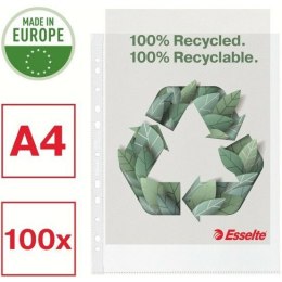 Koszulki Esselte Recycled Premium Maxi A4+/100µm groszkowe (100)