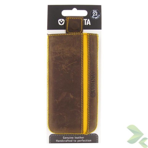 Valenta Pocket Stripe Vintage - Skórzane etui wsuwka Samsung Galaxy S4/S III, HTC One i inne (brązowy)