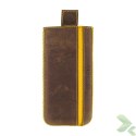 Valenta Pocket Stripe Vintage - Skórzane etui wsuwka Samsung Galaxy S5, Sony Xperia Z i inne (brązowy)