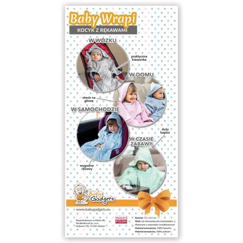 Kocyk zimowy Różowy minky gruby koc z rękawkami