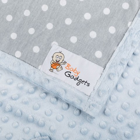 Kocyk zimowy Szary minky gruby koc z rękawkami