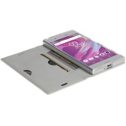 Krusell Malmo 4 Card Foliocase - Etui Sony Xperia XA1 z kieszeniami na karty + stand up (biały)