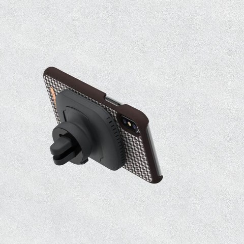 Nordic Elements Saeson Idun - Materiałowe etui iPhone Xs / X (Dark Brown Pattern 2)