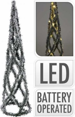 Choinka świąteczna 30 LED ze śniegiem piramida dekoracyjna 60 cm zielony