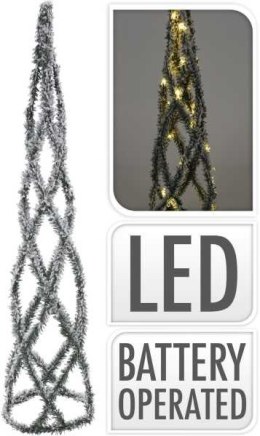 Choinka świąteczna 40 LED ze śniegiem piramida dekoracyjna 80 cm zielony