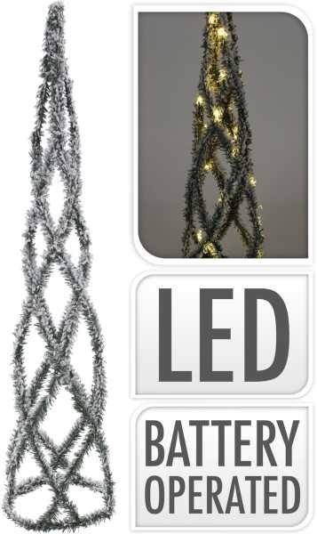 Choinka świąteczna 40 LED ze śniegiem piramida dekoracyjna 80 cm zielony