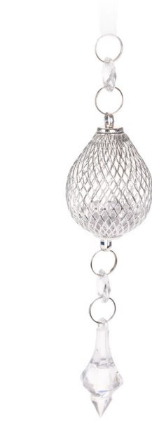 Dekoracja ozdoba świąteczna na choinkę z kryształkami srebrno złote 14cm Wzór 1