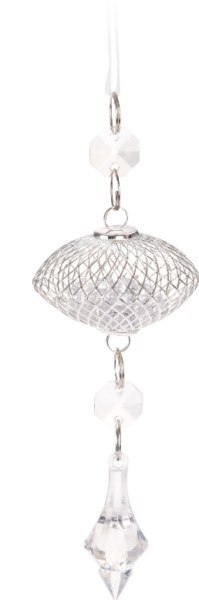 Dekoracja ozdoba świąteczna na choinkę z kryształkami srebrno złote 14cm Wzór 3