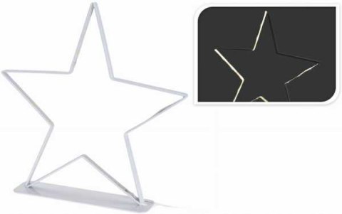 Gwiazda stojąca dekoracja świąteczna 30 led 28cm biała