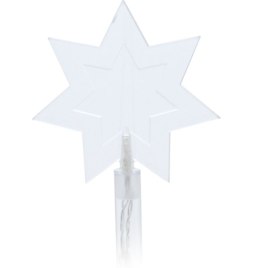 Gwiazdy na słupkach 5 szt. dekoracja zewnętrzna 15led IP44 na baterie światło ciepłe białe Timer