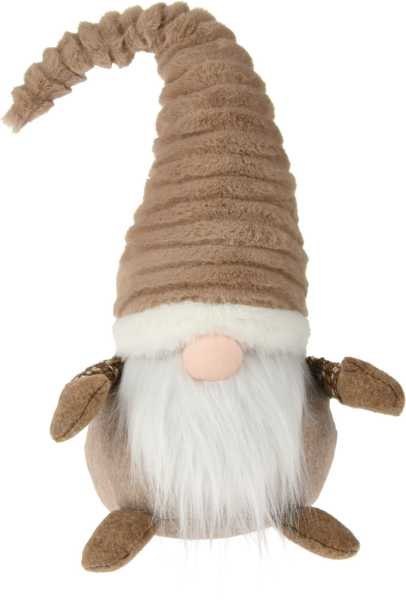 Krasnal gnom dekoracja świąteczna skrzat brązowy 44,5cm