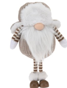 Krasnal gnom figurka świątecznaw kolorze brązowym 20x12x32 cm