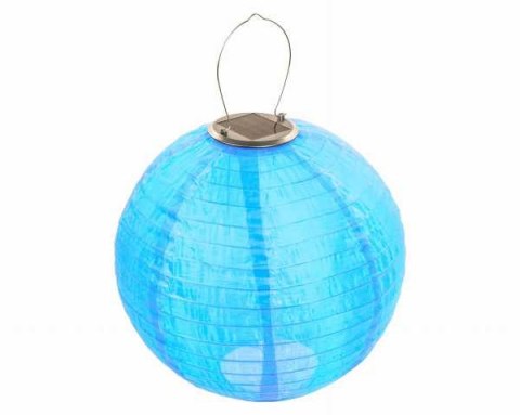 Lampion solarny ogrodowy 30cm zewnętrzny niebieski, lampa solarna JoyLight