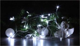 Lampki Joylight świąteczne 20 LED białe zimne na baterie 3m