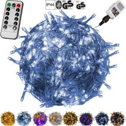 Lampki choinkowe 400 LED 40 m zimne białe IP44 Pilot Programator