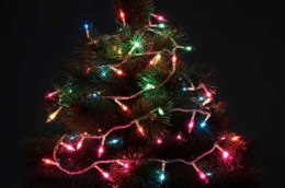 Lampki choinkowe 65 sztuk na łańcuchu - kolorowe migające IP20