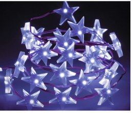 Lampki na druciku gwiazdki 40 LED zimne białe 2m girlanda IP20 na baterie