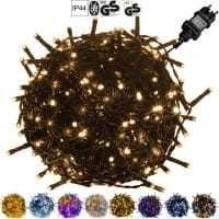 Lampki świąteczne 100 LED ciepłe białe IP44 sieciowe 15m